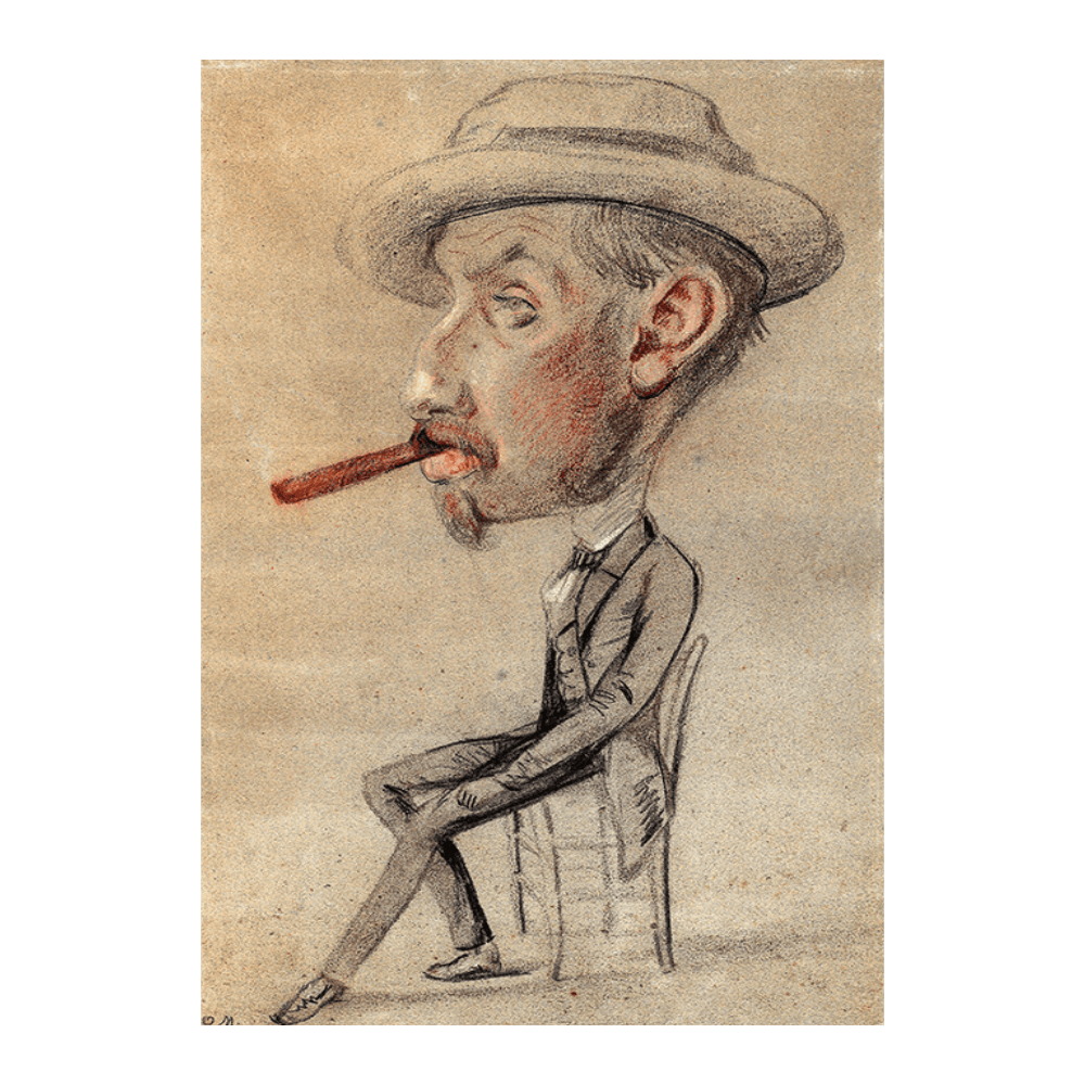 Monet: "Caricature of a Man with a Big Cigar" (1855–1856)