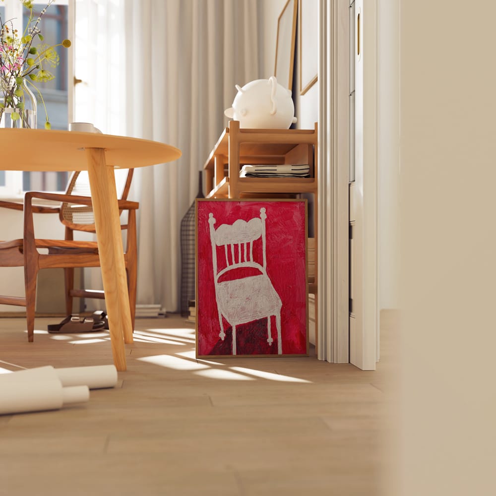 White Chair On Red