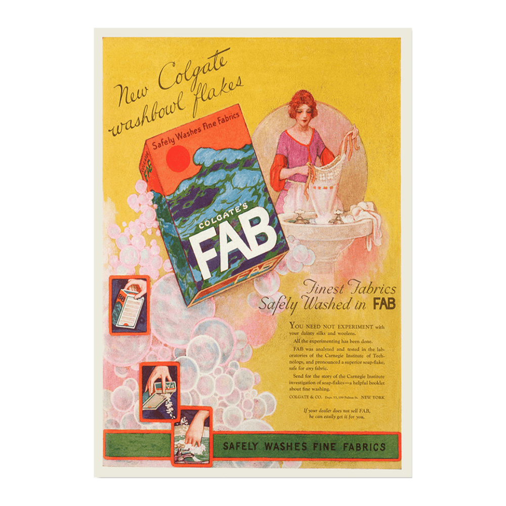 Colgate’s Fab, New Colgate washbowl flakes (1922)