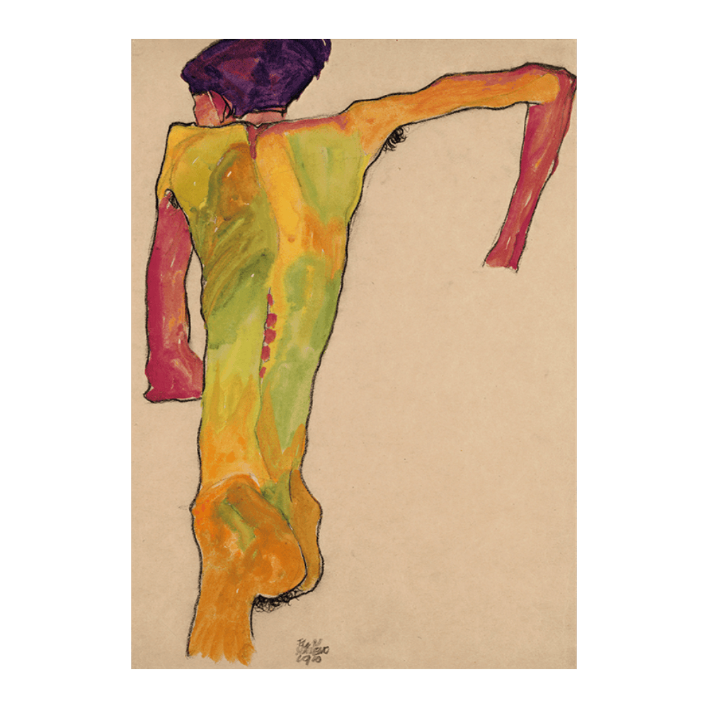 Egon Schiele: "Male Nude, Propping Himself Up" (1910)