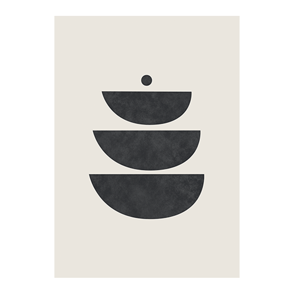 Abstract Semi-Circle Stack Black