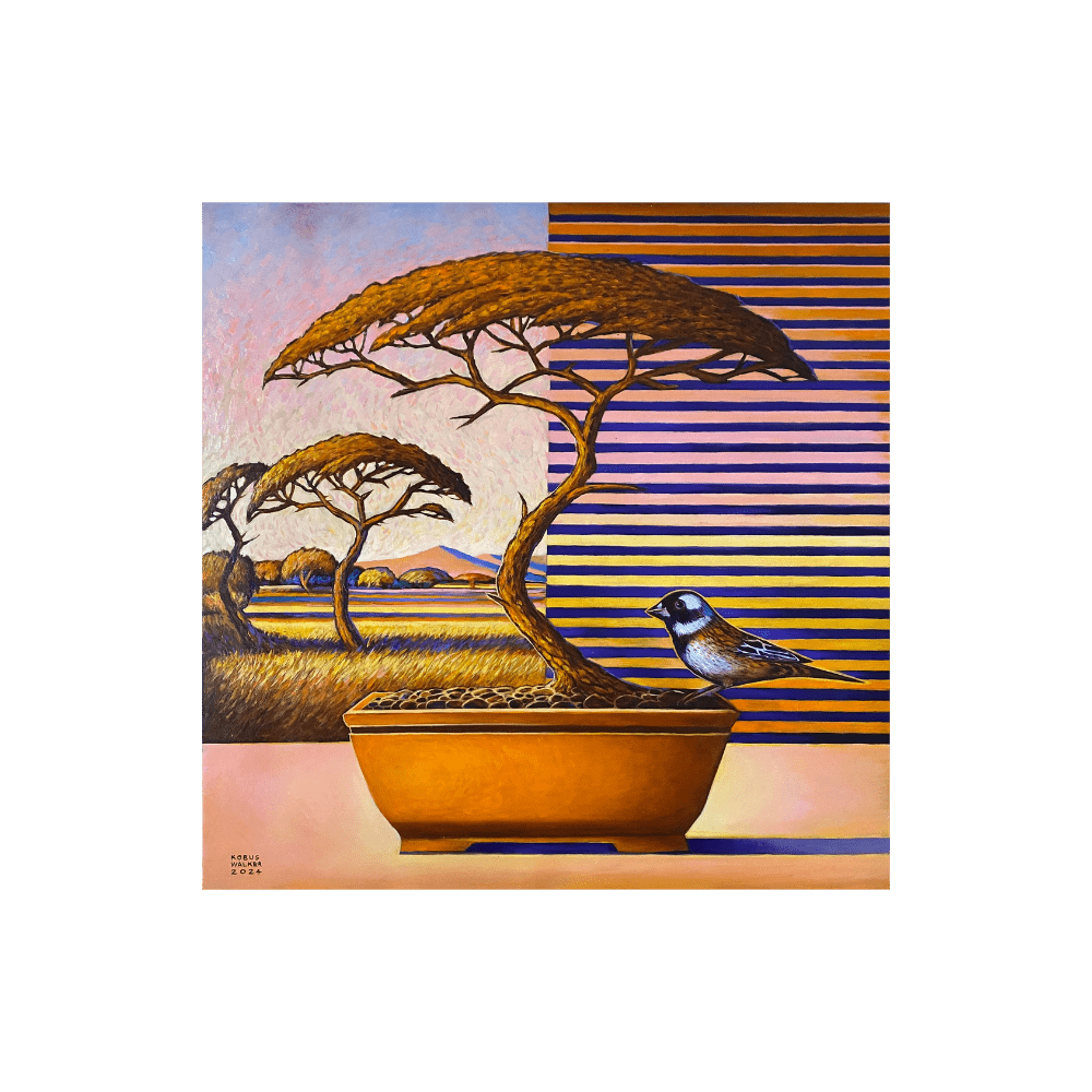 Acacia Bonsai With Sparrow