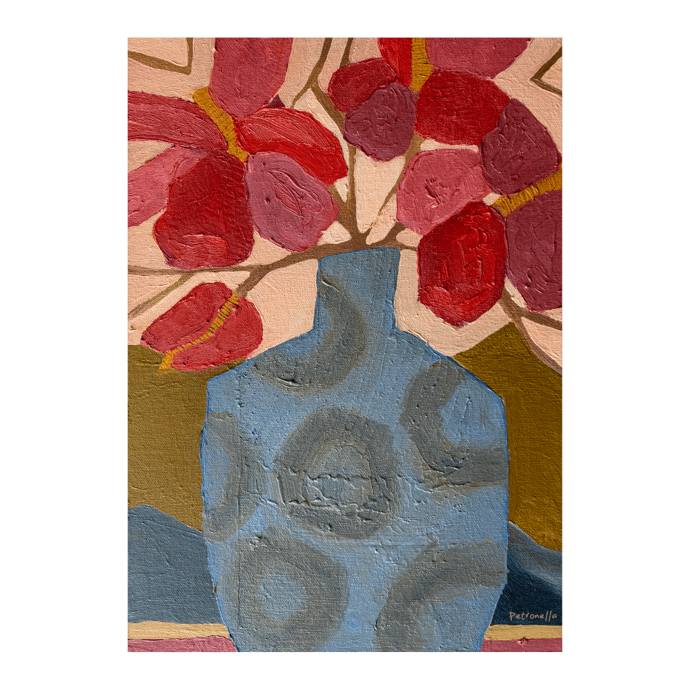 Blue Ceramic Vase Coil