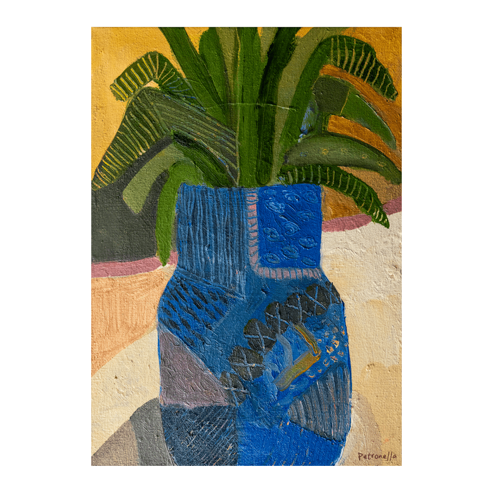Blue Geometric Vase