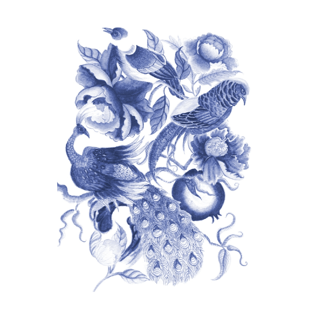 Chinoiserie IV Delft Blue