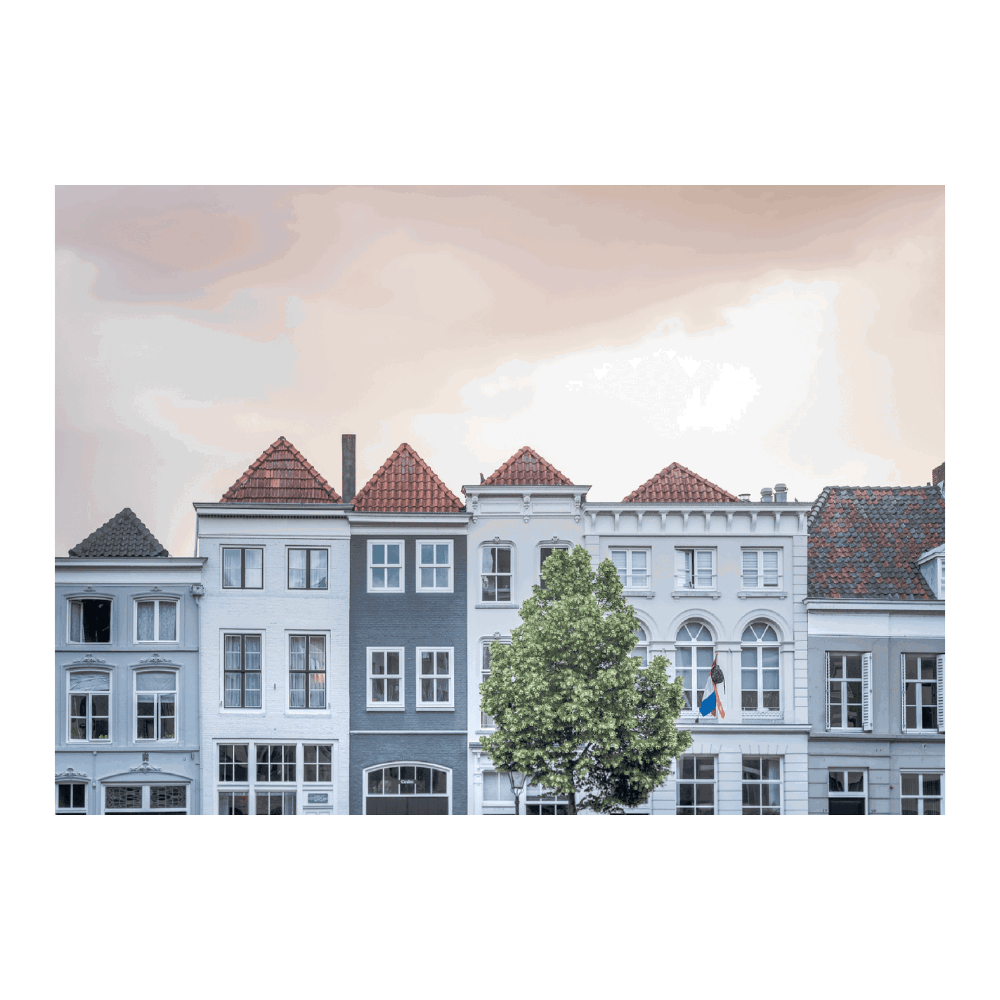 Dutch Architecture With Pink Sky