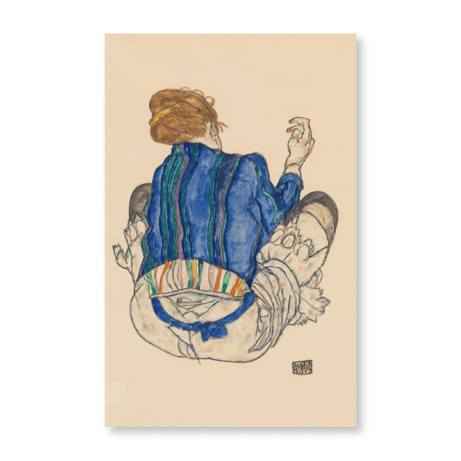 Egon Schiele - Seated Woman Back View (1917) - Jasper & Jute
