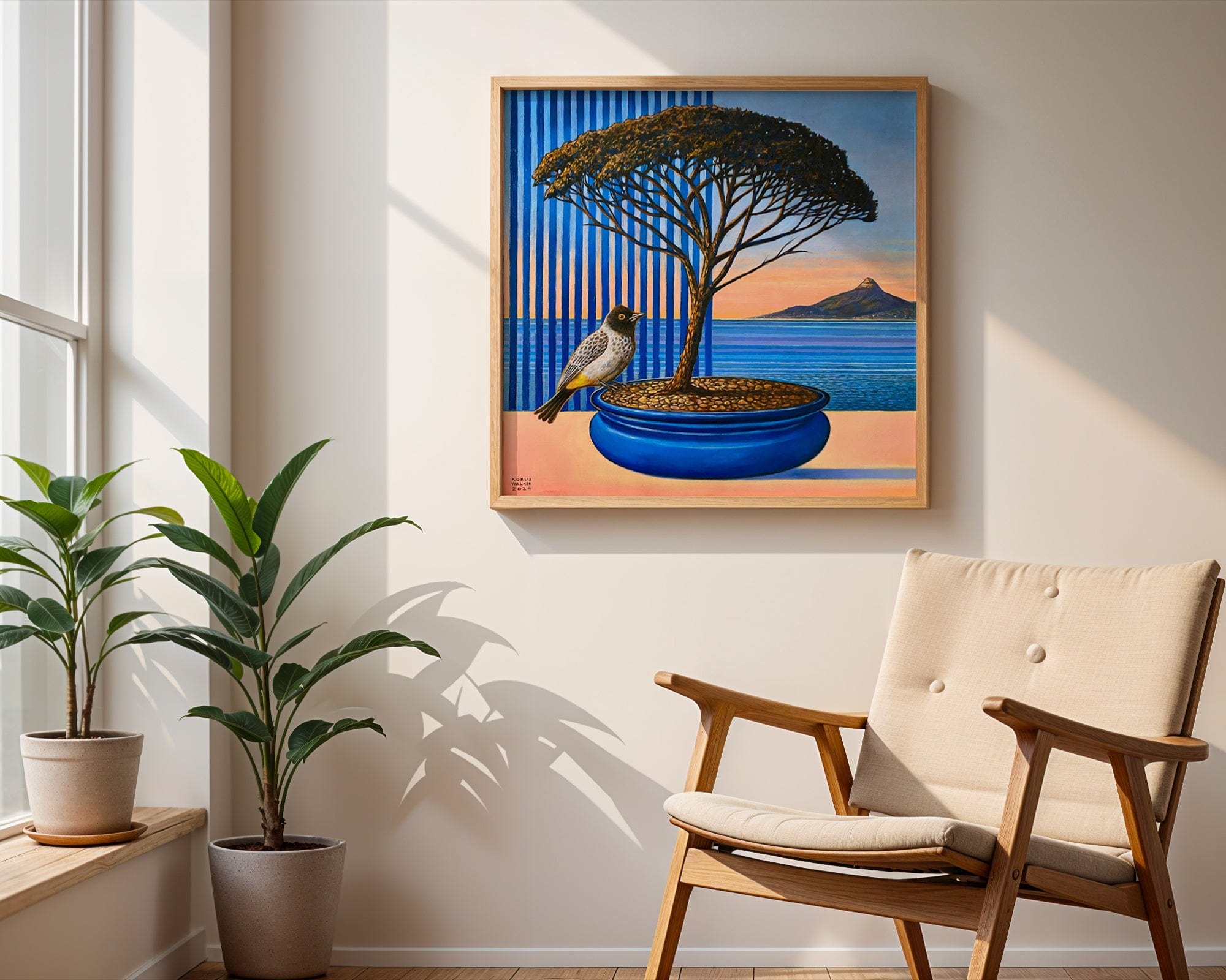 Umbrella Pine With Bulbul
