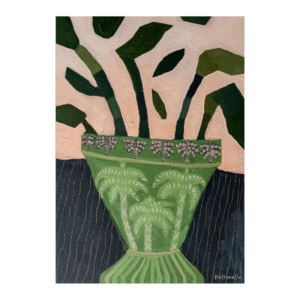 Green Palm Vase