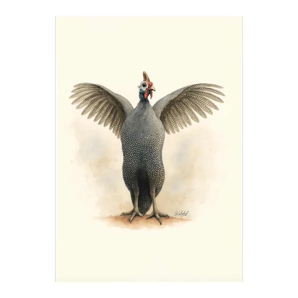 Guinea Fowl Water Colour