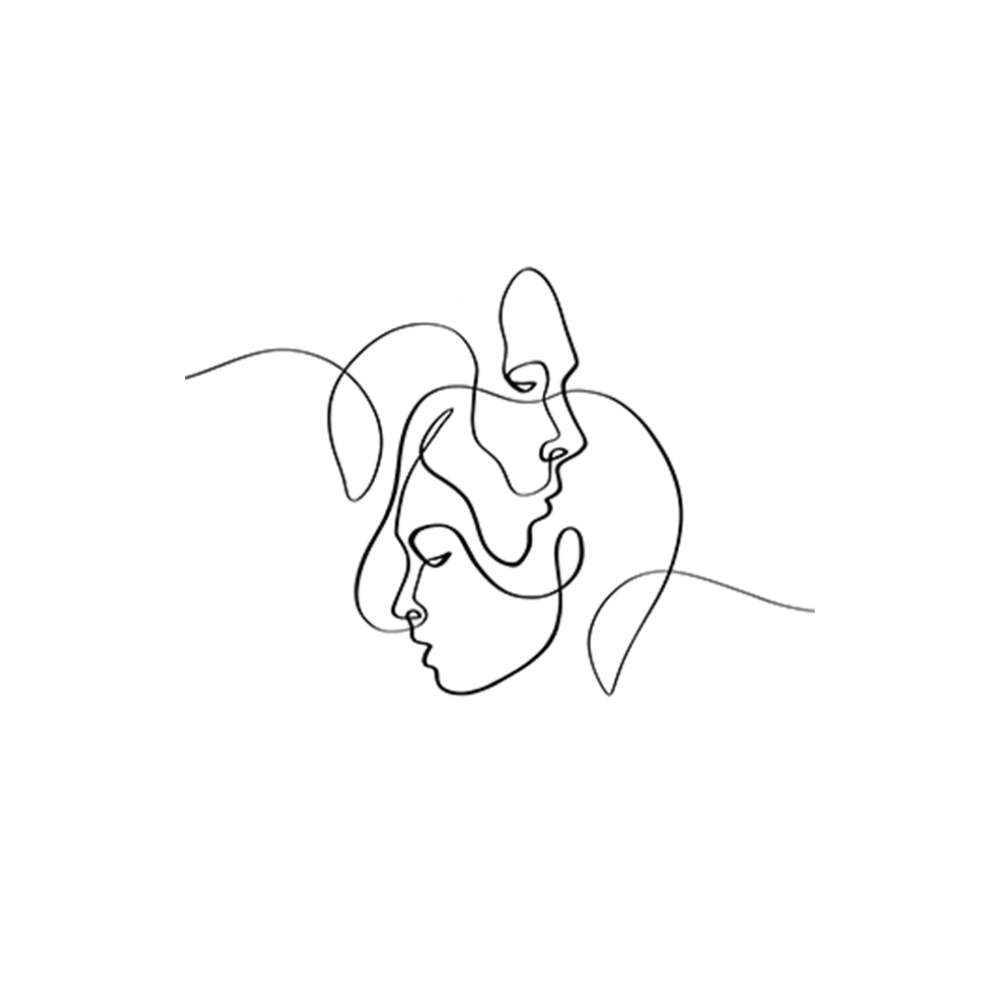 Intertwined Facial Line Drawing