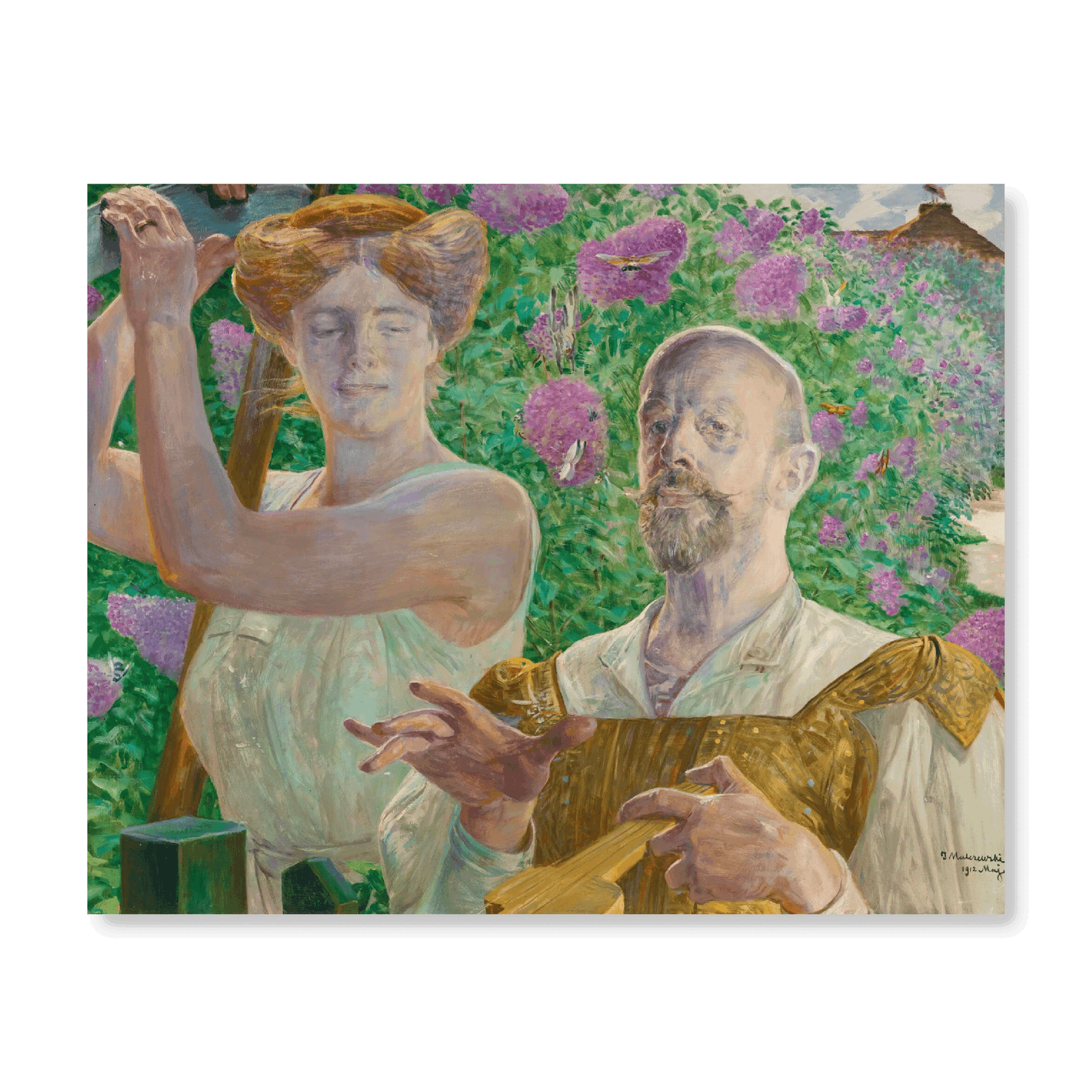 Jacek Malczewski - Self Portrait with Muse And Buddleia - Jasper & Jute