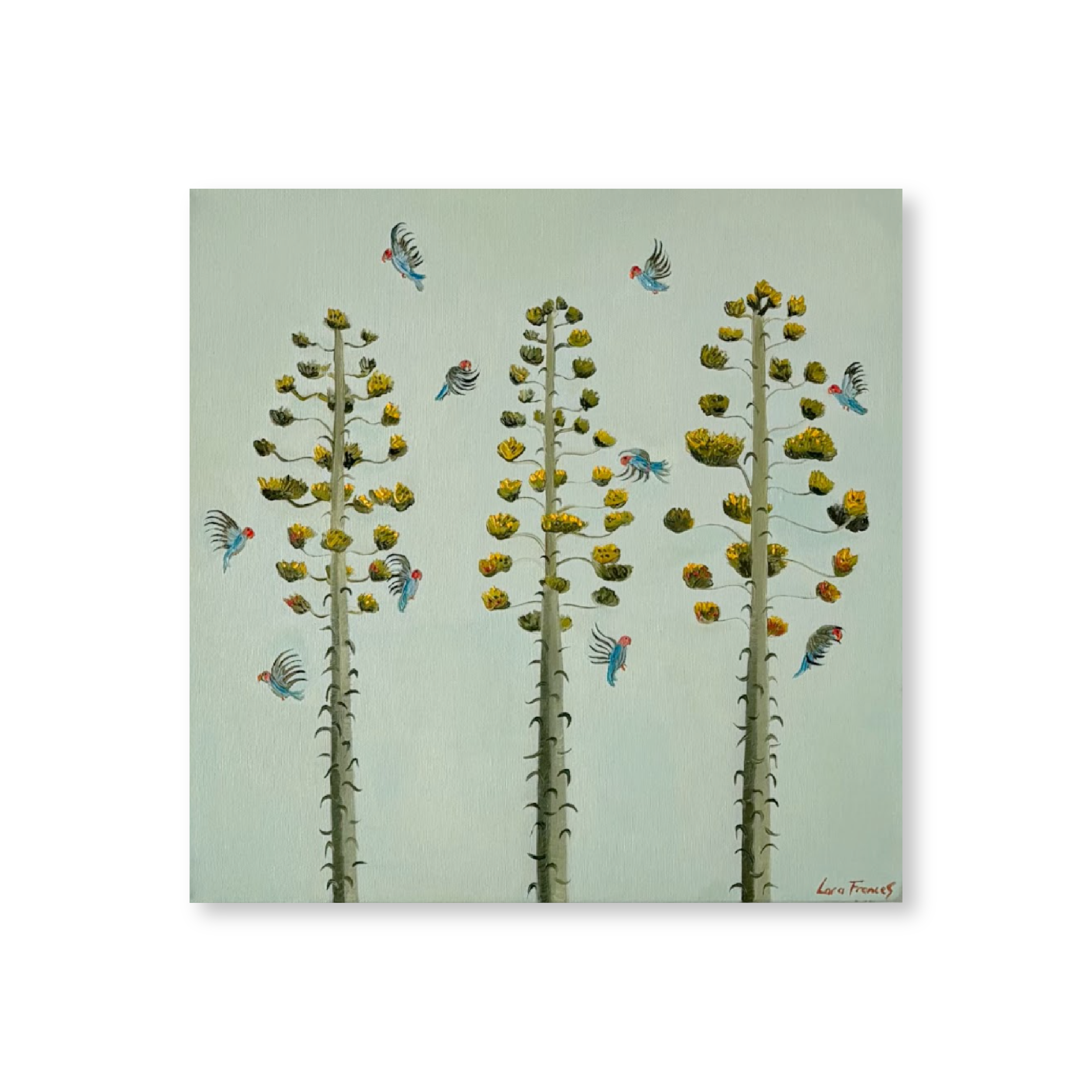 Lovebirds in Agave Trees | Original
