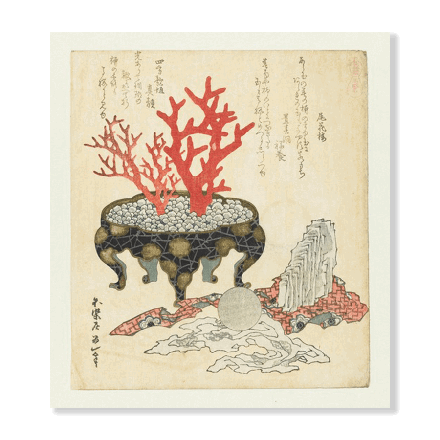 Katsushika Hokusai: "Coral" - Jasper & Jute