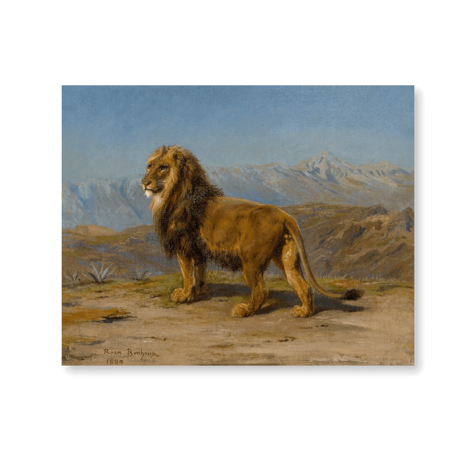 Lion In A Mountainous Landscape (1880) - Jasper & Jute