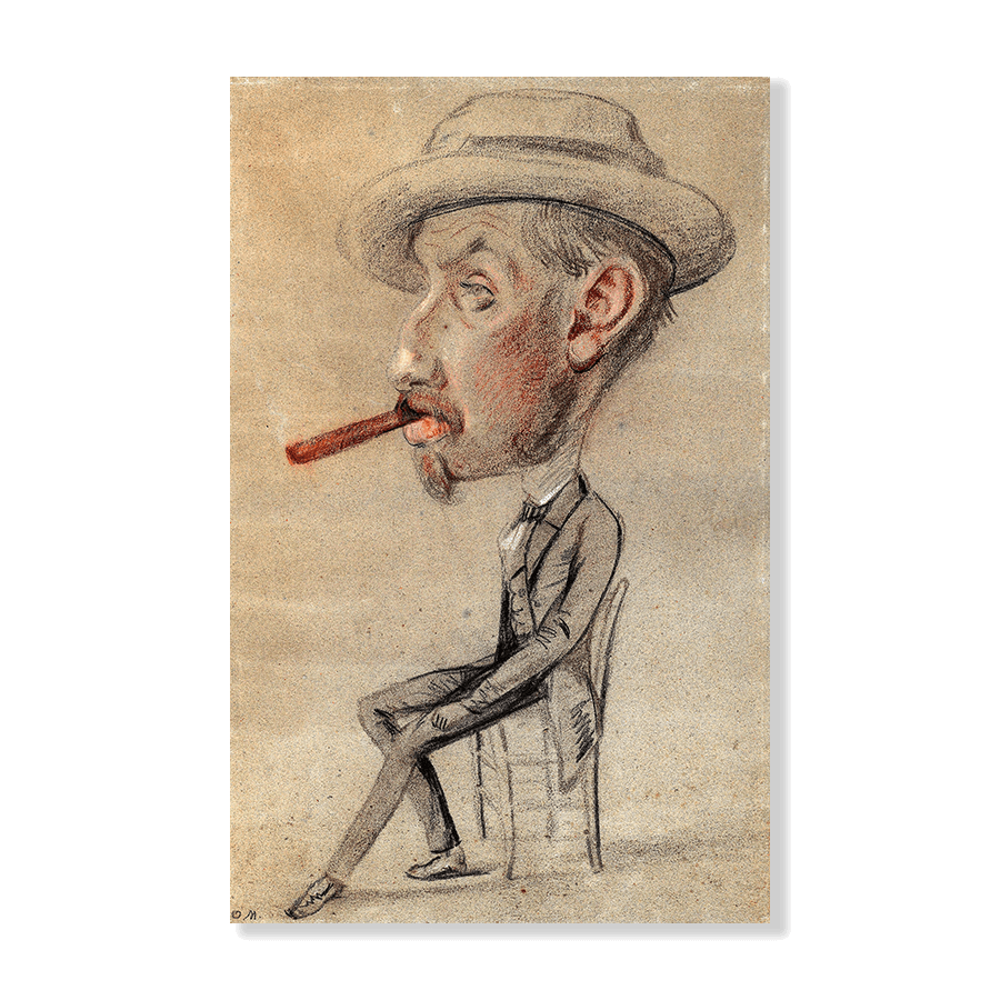 Monet: "Caricature of a Man with a Big Cigar" (1855–1856) - Jasper & Jute
