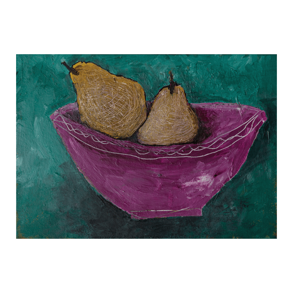 Pears In Pink Bowl