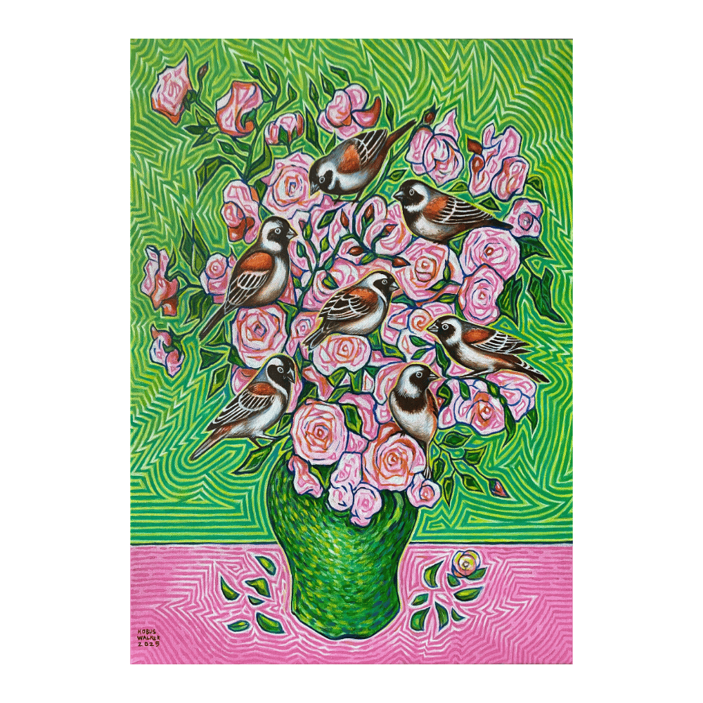 Roses With Cape Sparrows