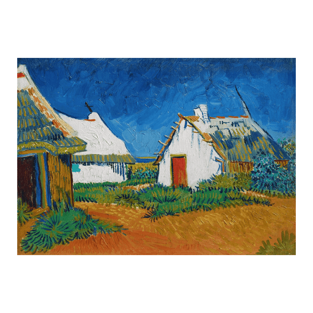 Van Gogh: "Three White Cottages in Saintes-maries (1888)