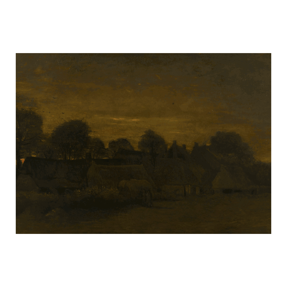 Van Gogh: "Farming Villiage at Twilight (1884)"