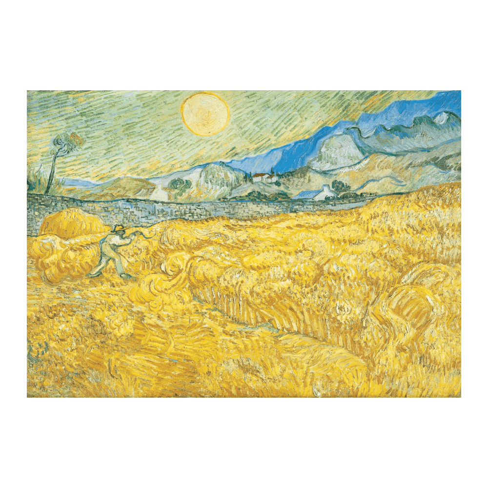 Van Gogh: "Wheat Field Behind Saint-Paul Hospital with a Reaper (1889)"