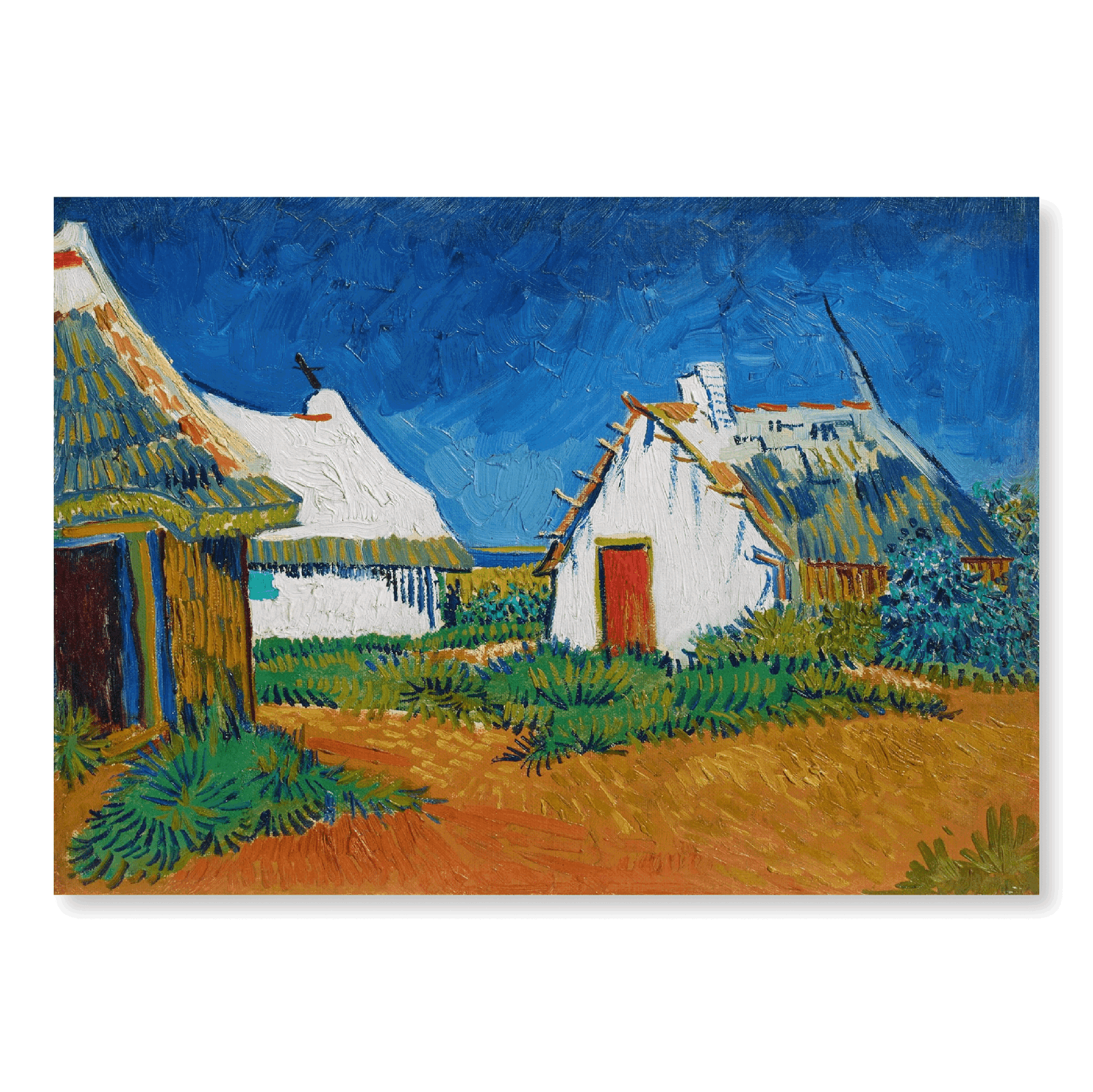 Van Gogh: "Three White Cottages in Saintes-maries (1888) - Jasper & Jute