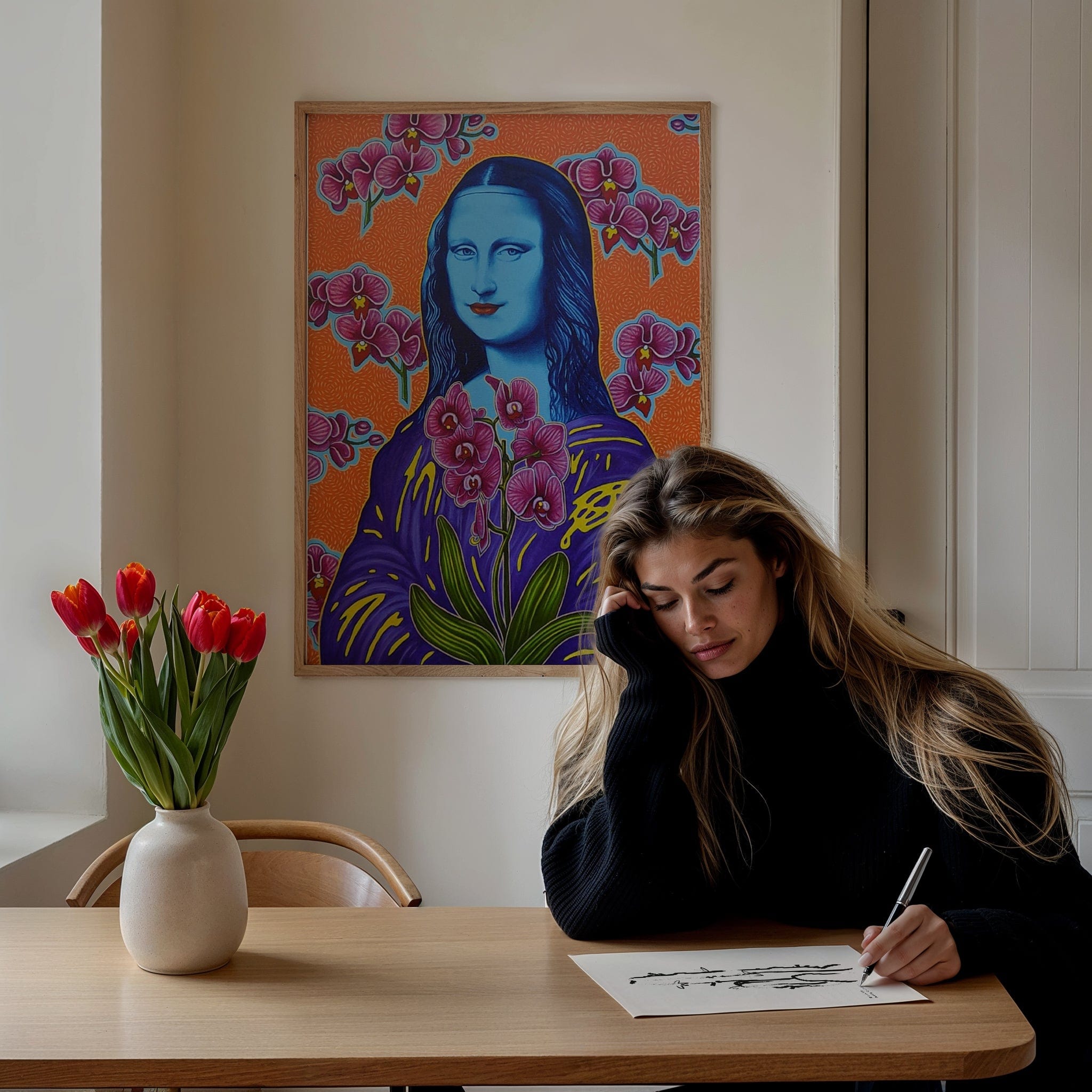 Mona With Orchids