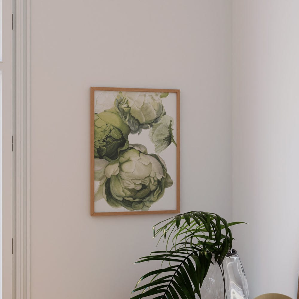 Poppy & Peony Olive and Linen White II