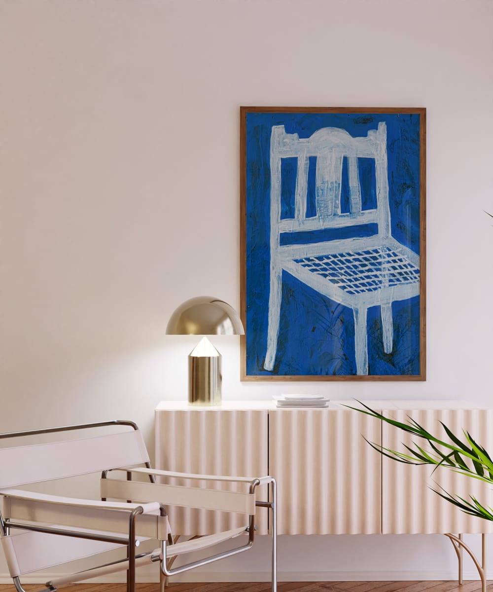 White Chair On Blue