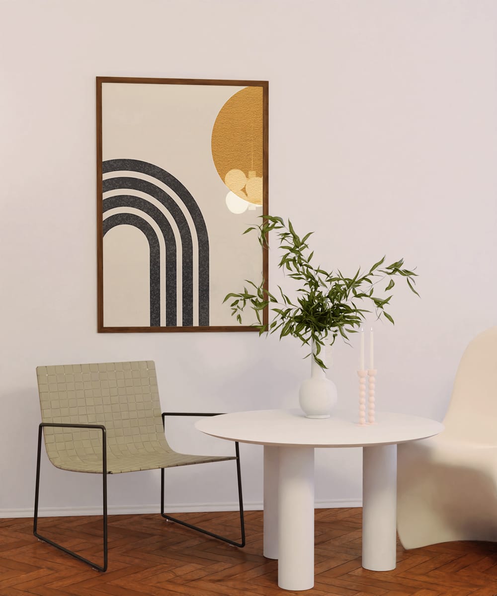 Mid Century Half Moon & Sun