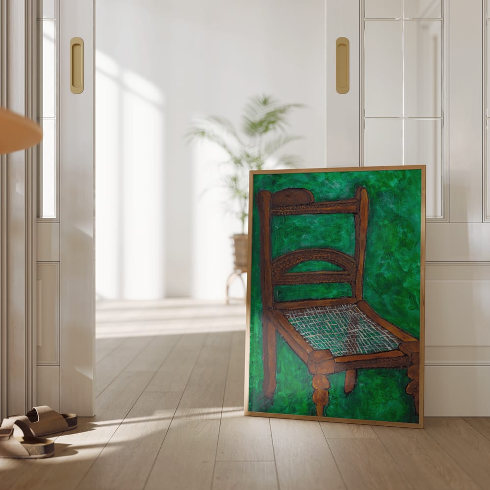 Wooden Chair On Green