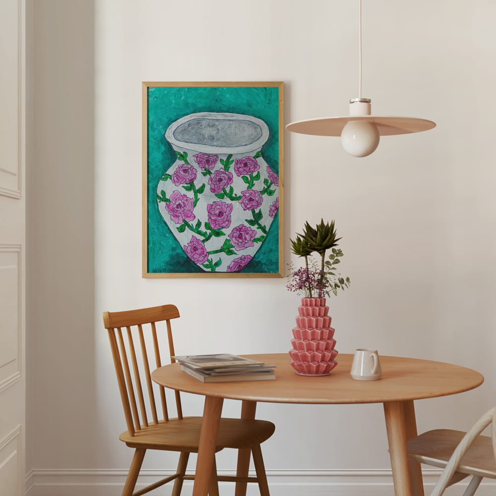 Vase With Pink Flowers