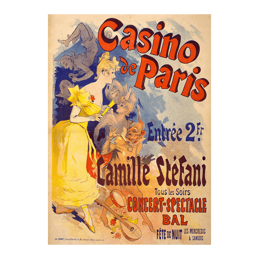 Jules Chéret: "Casino of Paris. Camille Stéfani. Concert spectacle bal" (1836-1932)