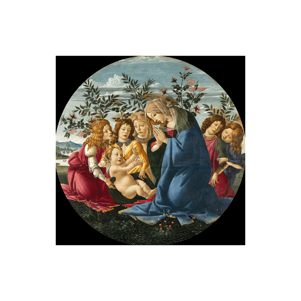 Sandro Botticelli: "Madonna Adoring the Child with Five Angels"