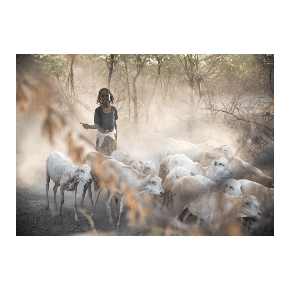 African Girl Going Home
