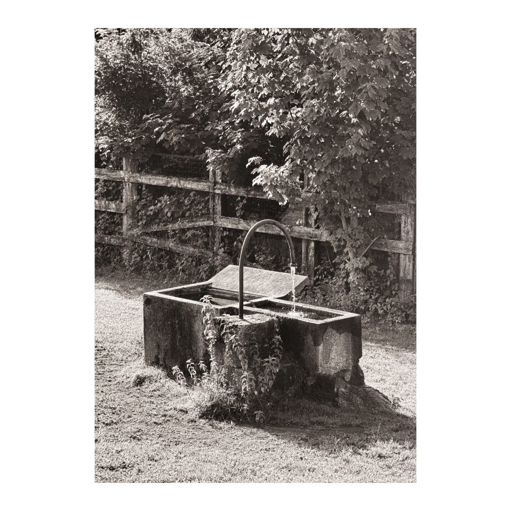 Countryside Fountain, Sepia Tone