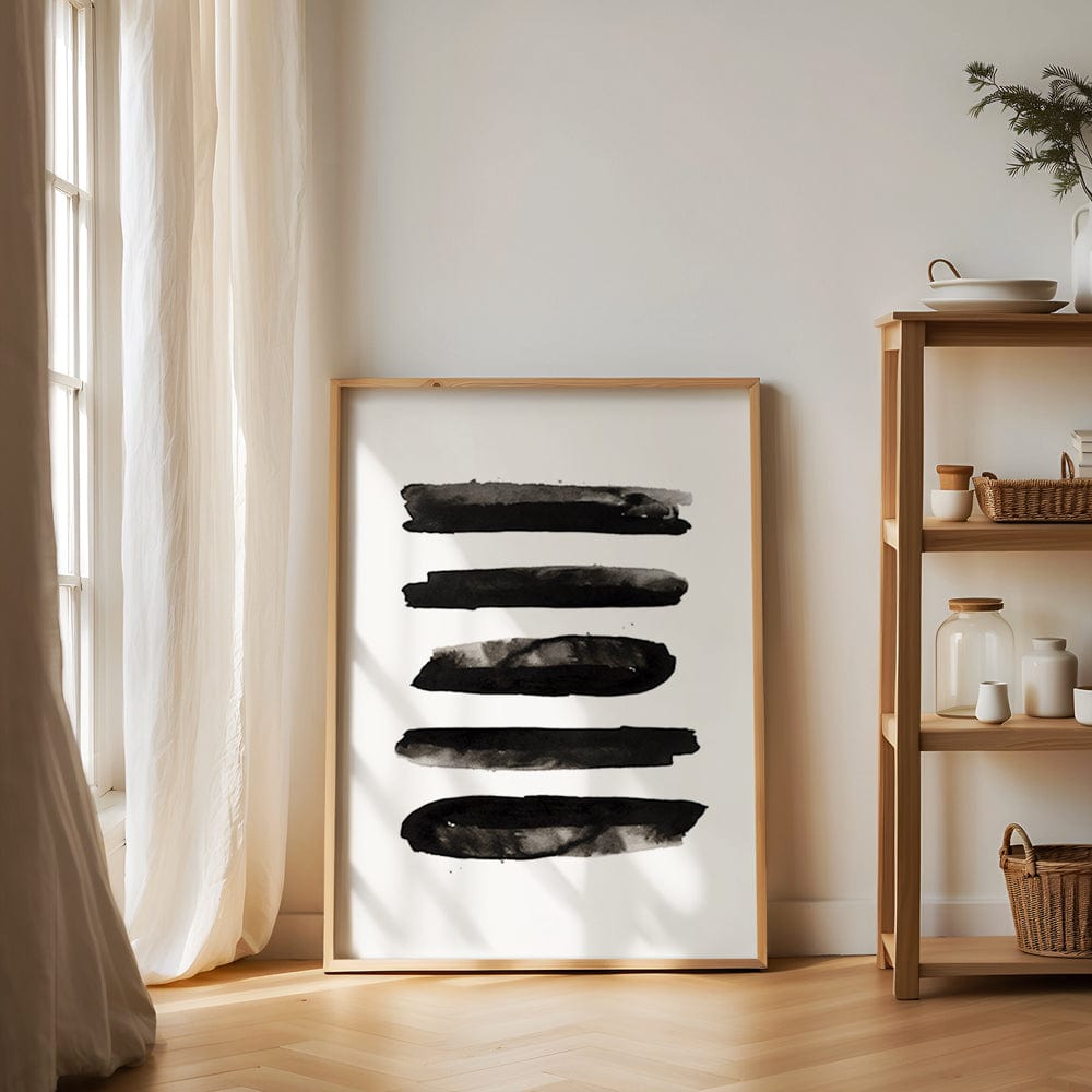 Black Watercolour Abstract I