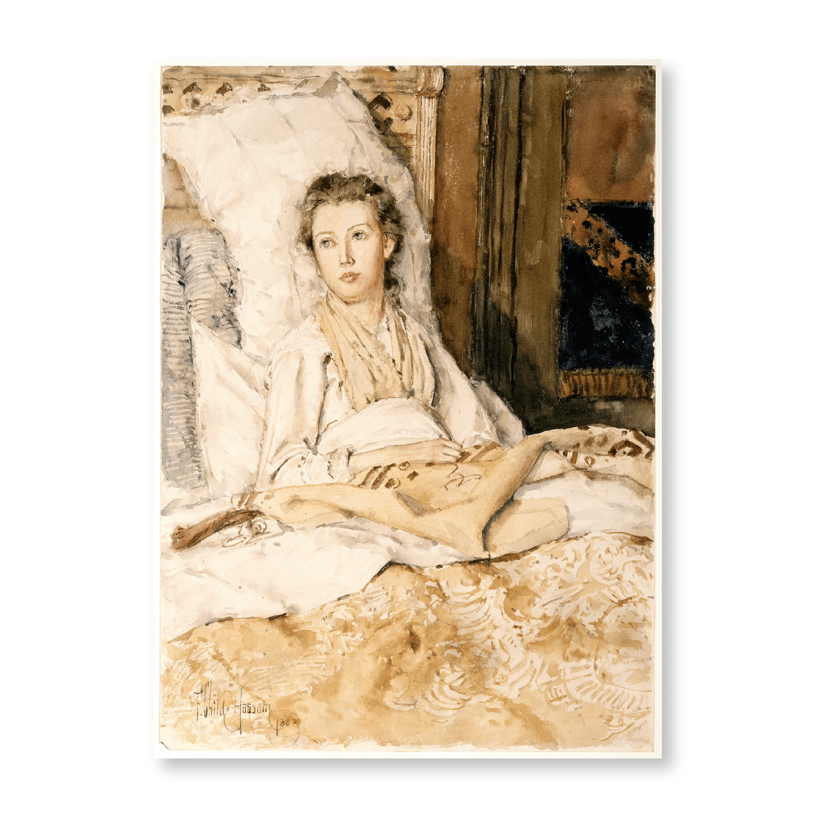 Childe Hassam - Maud Sewing (1883) - Jasper & Jute