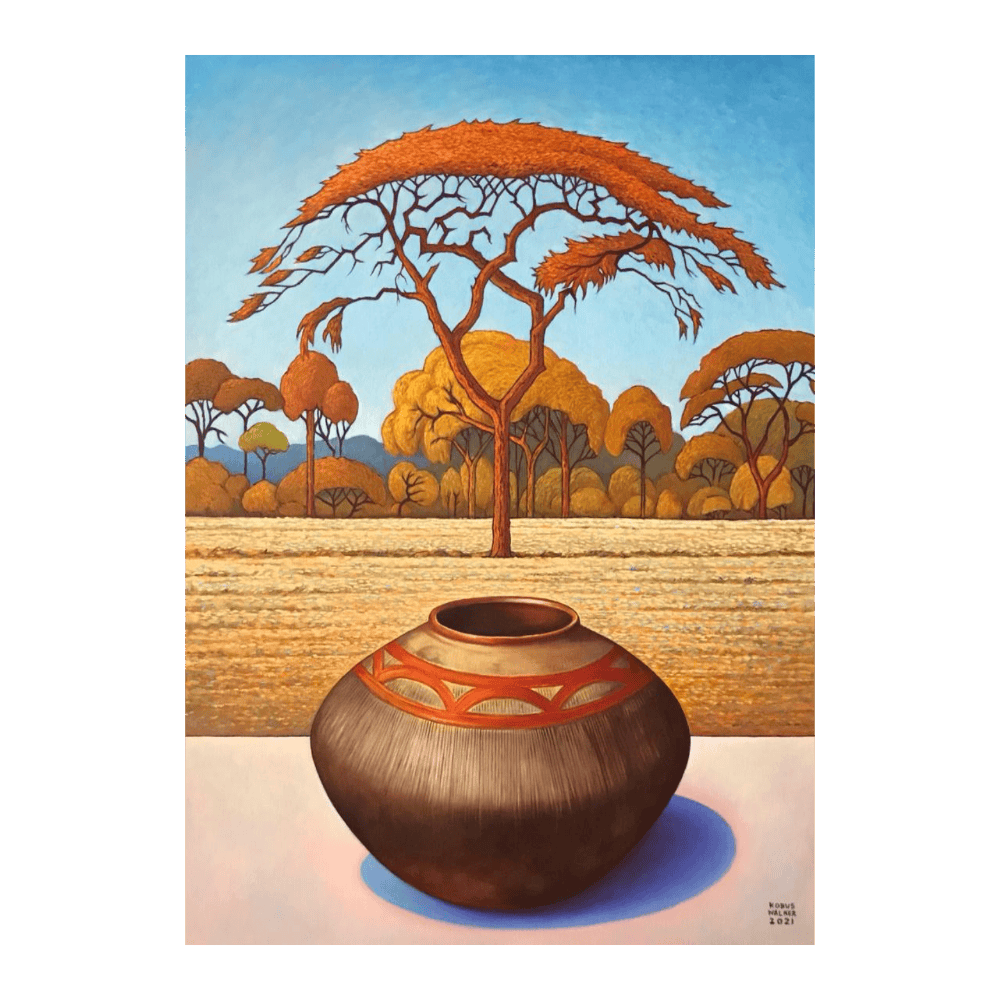 Clay Pot With Orange Tree