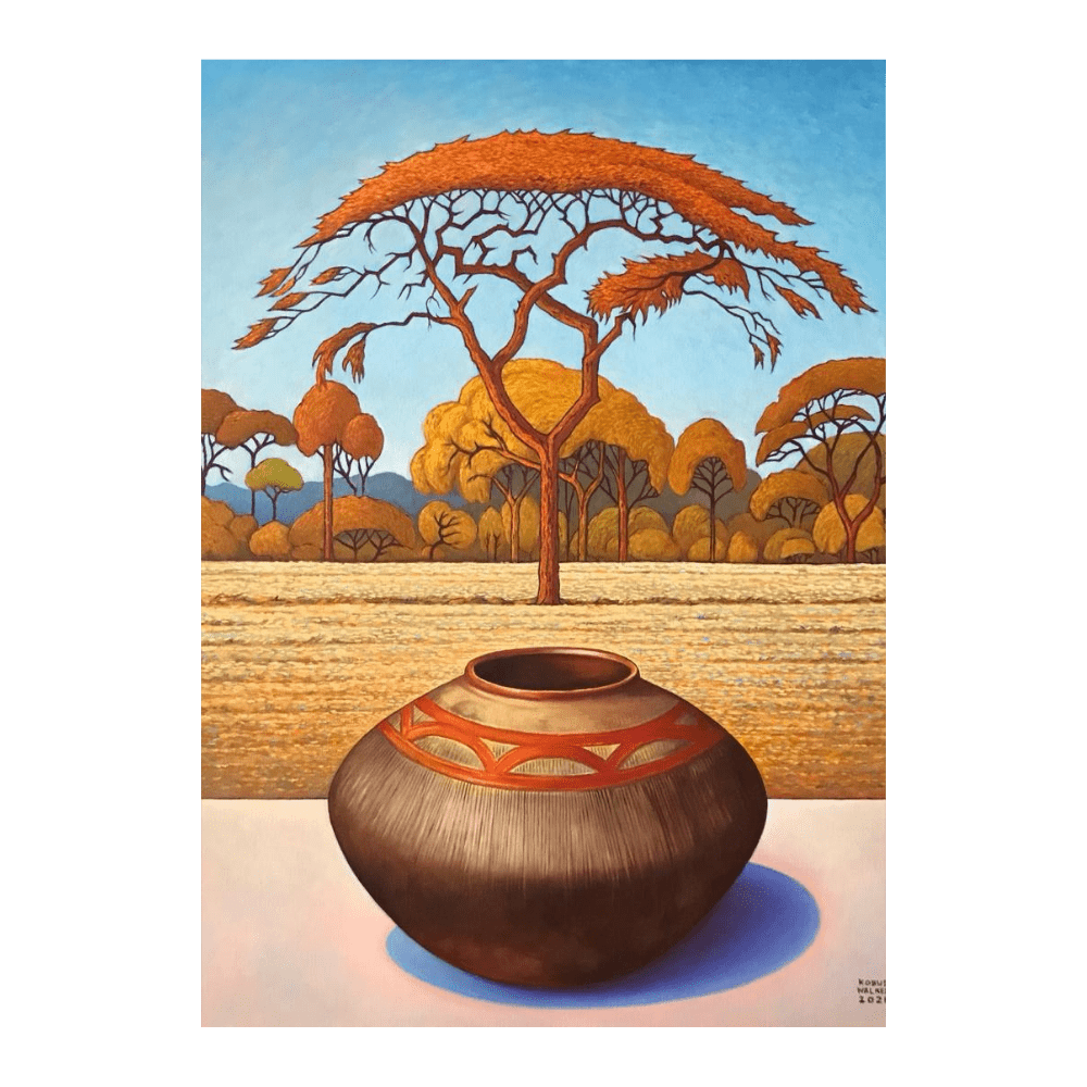 Clay Pot With Orange Tree