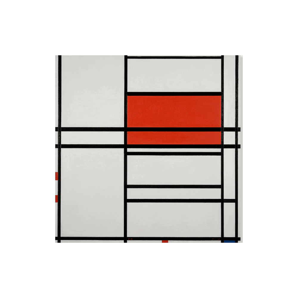 Piet Mondrian: "Composition of Red and White, No. 1, Composition No. 4 with Red and Blue" (1938–1942)