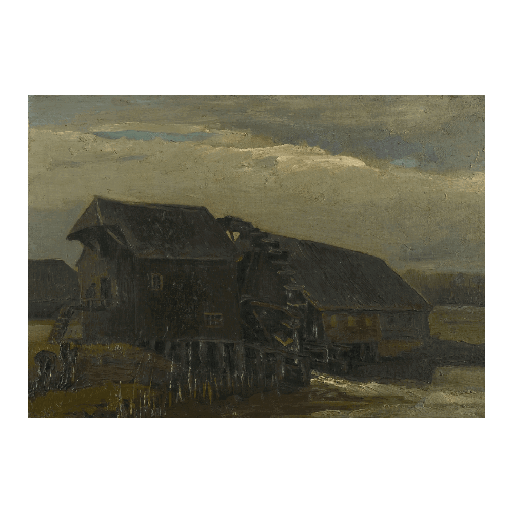 Van Gogh: "Water Mill Ar Opwetten (1884)"