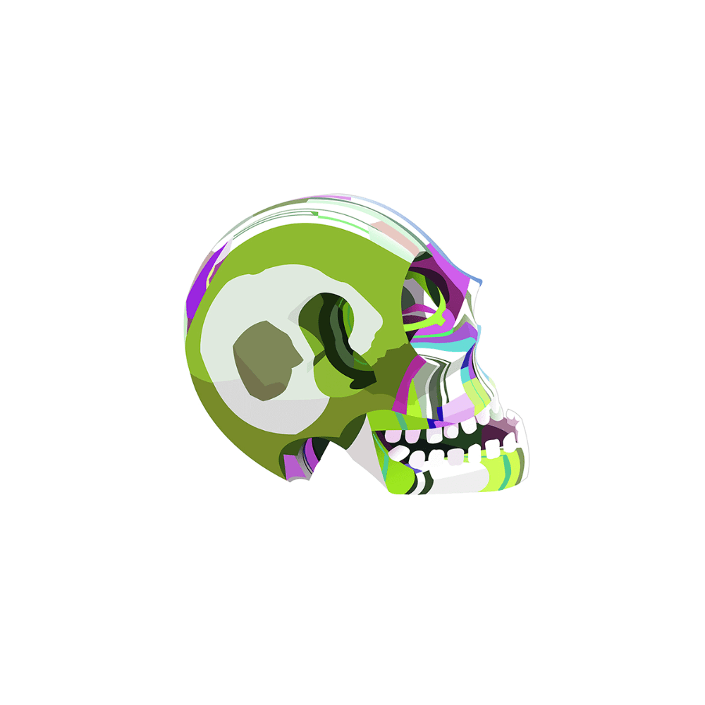 FLIP FLOP SKULL IN LIME GREEN