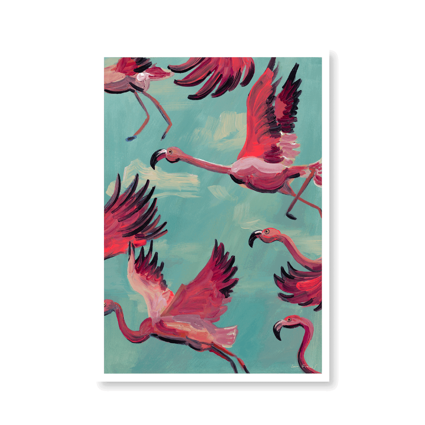 Flamingos In Flight - Jasper & Jute