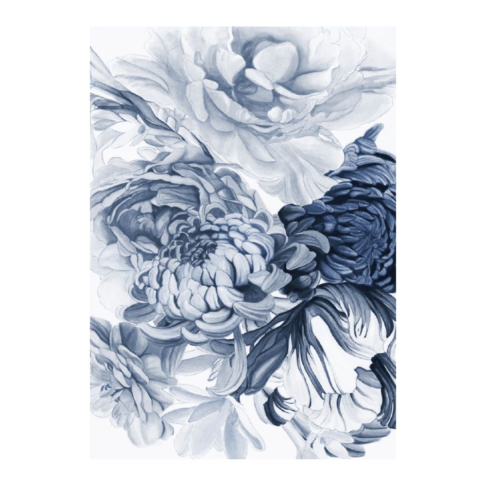Floral Bouquet I Delft Blue