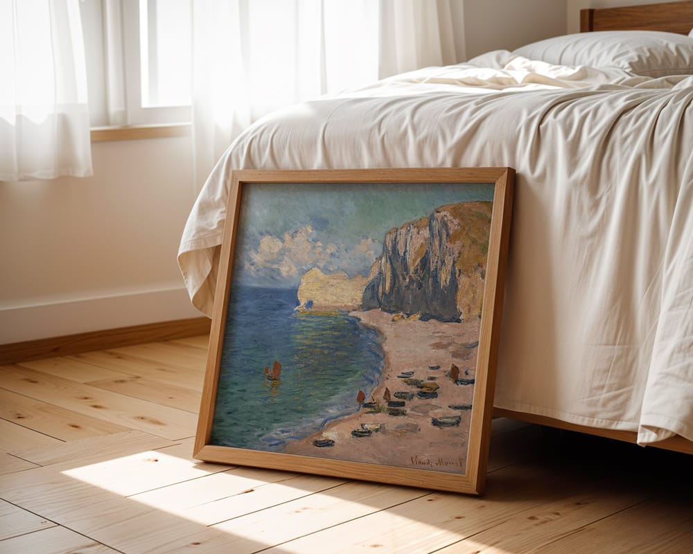 Monet: "Étretat, The Beach and the Falaise d’Amont" (1885)