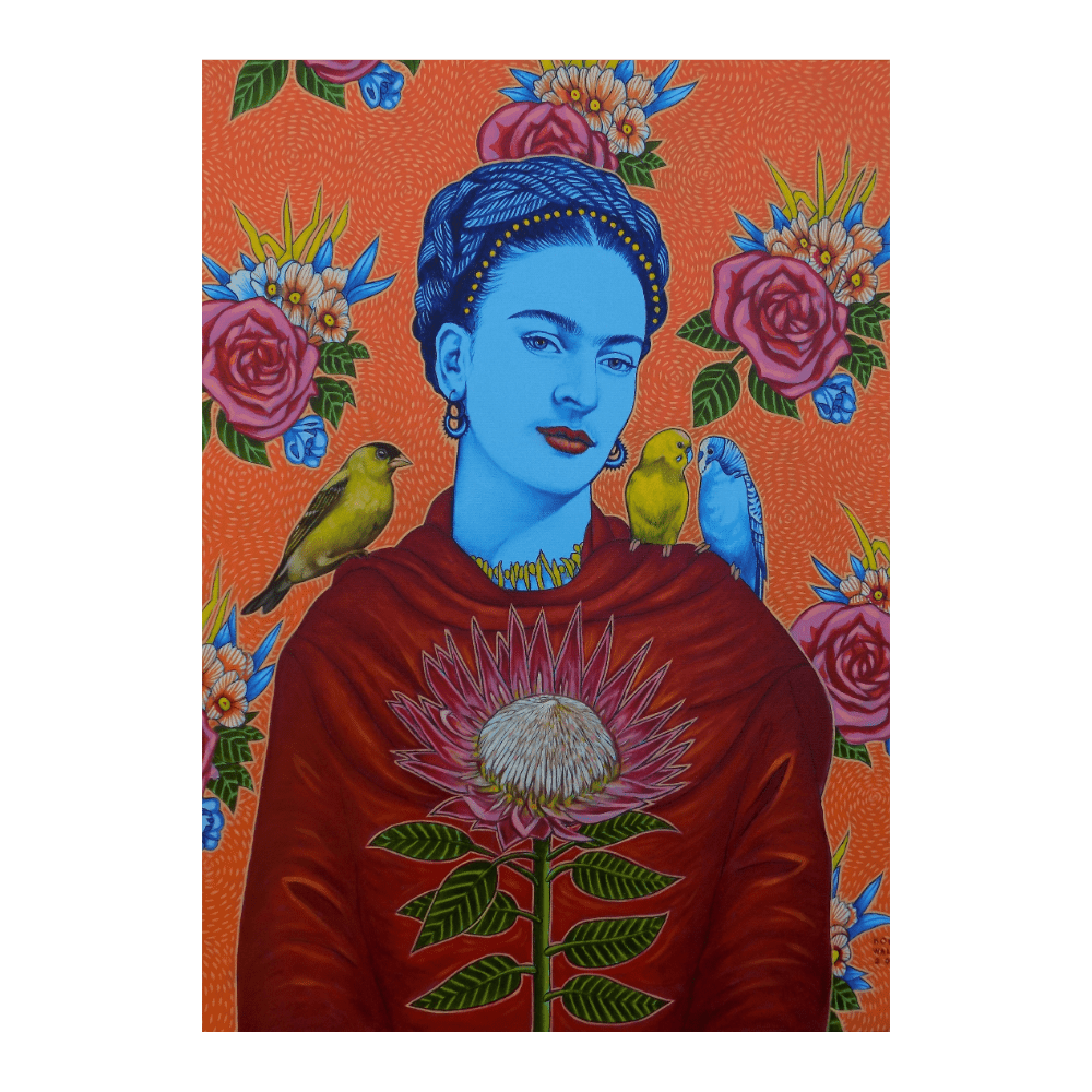Frida With Birds