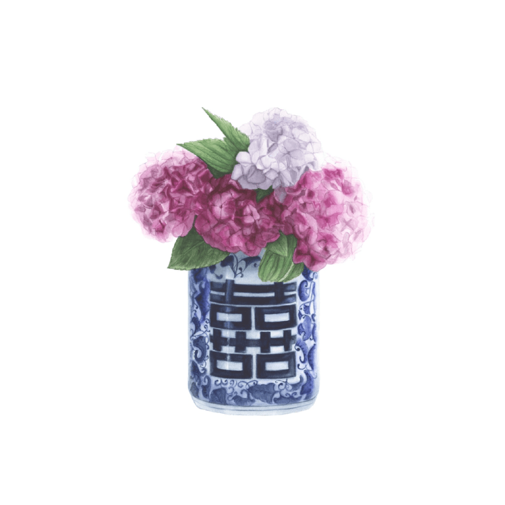 Ginger Jar Pink Hydrangeas
