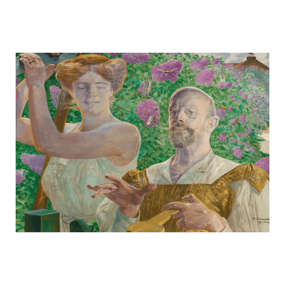 Jacek Malczewski - Self Portrait with Muse And Buddleia