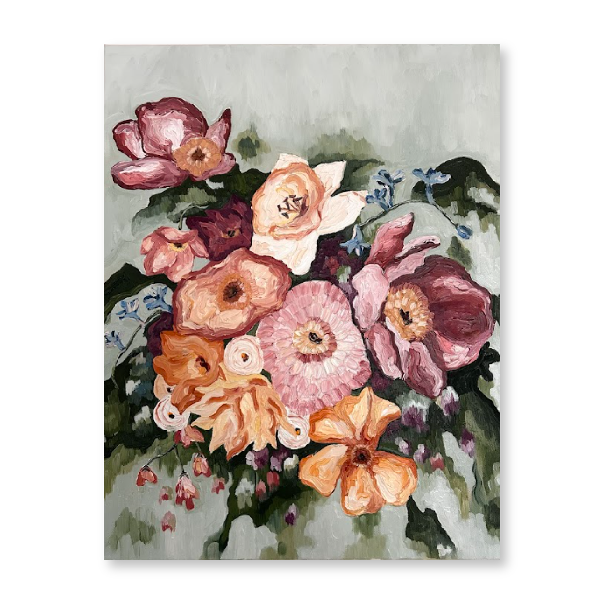 Muted Blooms In Sage | Original